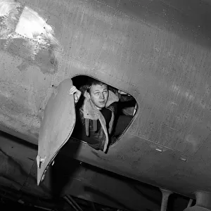 Steve McQueen Actor November 1961 filming the War Lover standing by Boeing B17 Flying