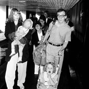 Woody Allen Actor and Film Producer at London Airport with his family dbase