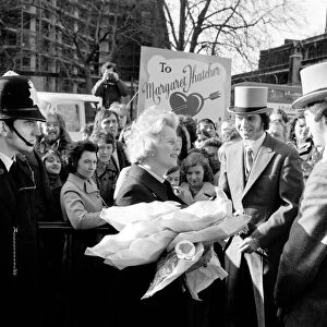 Young Conservatives demonstrate in favour for Mrs Margaret Thatcher in the lead up to