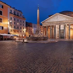 Rome, Italy at the Pantheon in Piazza della Rotonda at night