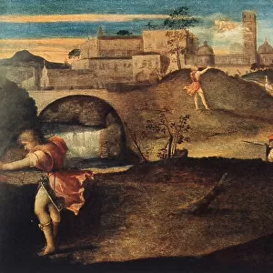 Apollo and Daphne; painting by Titian. Pinacoteca Manfrediana (ex-Seminario Patriarcale), Venice