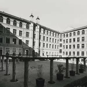 Courtyard of one elementary school in via Leonardo da Vinci, Milan