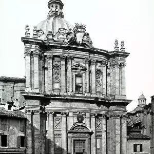 View of the Baroque church of SS. Luca and Martina, Rome, work by Pietro da Cortona
