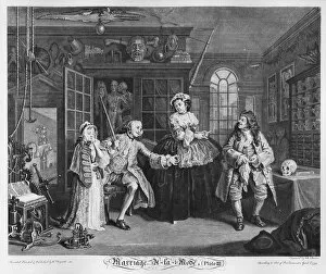 Marriage a la Mode, Plate III, The Inspection, 1745 (engraving)