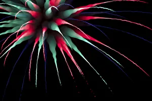 Abstract Multi-Coloured Firework Burst Using Focus Pull; Twickenham, England Abstract Multi-Coloured Firework Burst Using Focus Pull; Twickenham, England