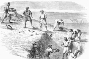 Arabs excavating the ruins of Carthage. From L'Univers Illustre, published Paris, 1859 Arabs excavating the ruins of Carthage. From L'Univers Illustre, published Paris, 1859