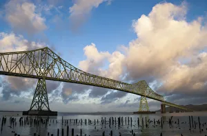 The Astoria-Megler Bridge, US Highway 101, Spans The Columbia River At Astoria; Astoria The Astoria-Megler Bridge, US Highway 101, Spans The Columbia River At Astoria; Astoria