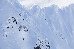 Backcountry Skiing In The Chugach Mountains In Late Winter; Southcentral Alaska Backcountry Skiing In The Chugach Mountains In Late Winter; Southcentral Alaska