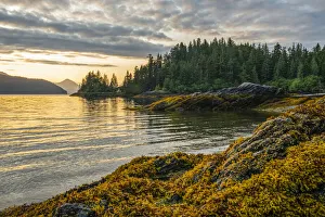 Beautiful landscape of Prince William Sound at sunset; Whittier, Alaska, United States of America Beautiful landscape of Prince William Sound at sunset; Whittier, Alaska, United States of America