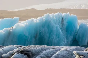 Blue Icebergs In The Ice Lagoon Of Jokulsarlon Along Iceland's South Coast; Iceland Blue Icebergs In The Ice Lagoon Of Jokulsarlon Along Iceland's South Coast; Iceland
