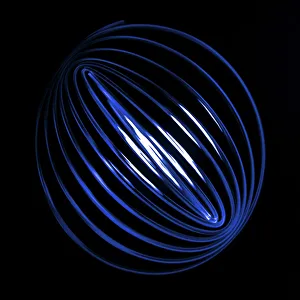 Blue Light Curving Into A Sphere Shape Against A Black Background Blue Light Curving Into A Sphere Shape Against A Black Background