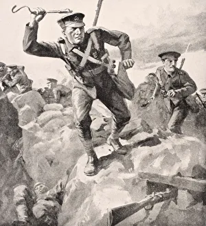 British Troops Attack German Trenches With Hand Grenades From The War Illustrated British Troops Attack German Trenches With Hand Grenades From The War Illustrated