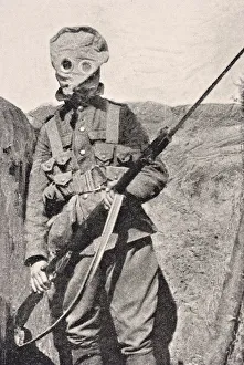 Canadian Soldier Wearing Gas Mask In 1915 From The War Illustrated Album Deluxe Published Canadian Soldier Wearing Gas Mask In 1915 From The War Illustrated Album Deluxe Published