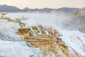 Canary Spring at Mammoth Hot Springs in Yellowstone Natural Park, Wyoming, USA Canary Spring at Mammoth Hot Springs in Yellowstone Natural Park, Wyoming, USA
