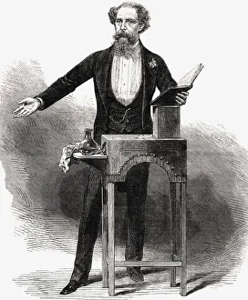 Charles Dickens 1812 To 1870 English Author Giving A Reading Drawing By George C Charles Dickens 1812 To 1870 English Author Giving A Reading Drawing By George C