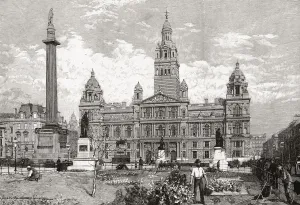 The City Chambers, George Square, Glasgow, Scotland In The 19th Century The City Chambers, George Square, Glasgow, Scotland In The 19th Century