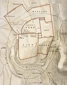 City Map Of Ancient Jerusalem From The Citizens Atlas Of The World Published London City Map Of Ancient Jerusalem From The Citizens Atlas Of The World Published London
