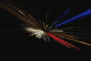 Coloured Lights In A Burst Against A Black Background; Moskva, Moscow, Ukraine Coloured Lights In A Burst Against A Black Background; Moskva, Moscow, Ukraine