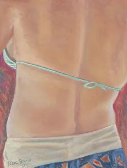 Dricka, Close-Up Of Female Back And Midriff, View From Behind (Pastel) Dricka, Close-Up Of Female Back And Midriff, View From Behind (Pastel)