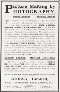 Early 20th Century Advertisement For Photography Using Kodak Camera And Film Early 20th Century Advertisement For Photography Using Kodak Camera And Film