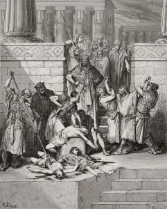 Engraving From The The Dore Bible Illustrating 2 Kings Xxv 7 Slaughter Of The Sons Engraving From The The Dore Bible Illustrating 2 Kings Xxv 7 Slaughter Of The Sons