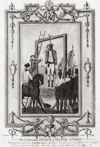The execution of Major Andre, October 2, 1780. John Andre, 1751 - 1780, British army major during the American The execution of Major Andre, October 2, 1780. John Andre, 1751 - 1780, British army major during the American