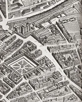 Fragment Of The Turgot Map Of Paris, France, Showing La Porte Saint-Antoine Fragment Of The Turgot Map Of Paris, France, Showing La Porte Saint-Antoine