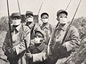 French Soldiers Wearing Gas Mask In 1915 From The War Illustrated Album Deluxe Published French Soldiers Wearing Gas Mask In 1915 From The War Illustrated Album Deluxe Published