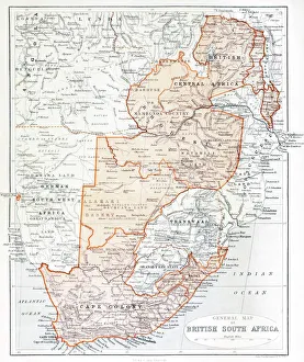 General Map Of British South Africa. From The Book South Africa And The Transvaal War, Volume 1 By Louis Creswicke General Map Of British South Africa. From The Book South Africa And The Transvaal War, Volume 1 By Louis Creswicke