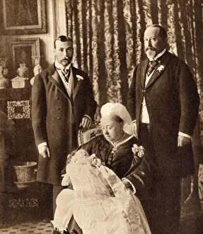Four Generations Of The English Royal Family. Standing Left, The Future King George V Four Generations Of The English Royal Family. Standing Left, The Future King George V