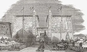 Illustration Suggesting How The Propylon Or Gate Of The Temple Of Luxor, Egypt Would Illustration Suggesting How The Propylon Or Gate Of The Temple Of Luxor, Egypt Would