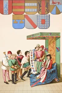 The King At Arms Shows The Duc De Bourbon The Armorial Bearings Of The Chevaliers The King At Arms Shows The Duc De Bourbon The Armorial Bearings Of The Chevaliers