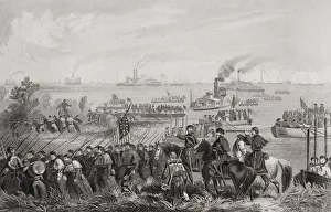 Landing Of Troops On Roanoke Island North Carolina 1862. Artist William Momberger Landing Of Troops On Roanoke Island North Carolina 1862. Artist William Momberger