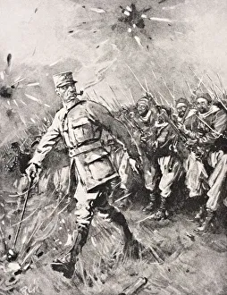 Major Jean-Baptiste Marchand 1863 To 1934 Pipe In Mouth Cane In Hand Leads Zouave Major Jean-Baptiste Marchand 1863 To 1934 Pipe In Mouth Cane In Hand Leads Zouave