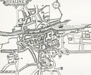 Map Of Dublin, Ireland In 1610. From Our Own Country Published 1898 Map Of Dublin, Ireland In 1610. From Our Own Country Published 1898