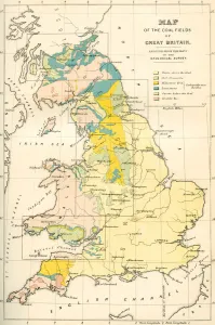 Map Showing The Coalfields Of Great Britain In The 19th Century. From The National Encyclopaedia, Published C.1890 Map Showing The Coalfields Of Great Britain In The 19th Century. From The National Encyclopaedia, Published C.1890