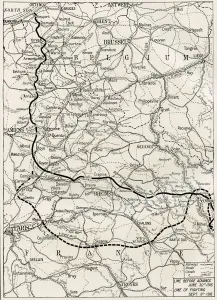 Map Of The Somme Offensive On The Western Front During World War One. From The Year 1916 Illustrated Map Of The Somme Offensive On The Western Front During World War One. From The Year 1916 Illustrated