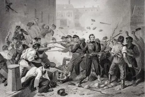 Massachusetts Militia Passing Through Baltimore Pennsylvania 1861. Artist F.O.C. Darley Massachusetts Militia Passing Through Baltimore Pennsylvania 1861. Artist F.O.C. Darley