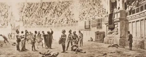 The Monk Almachis Attempting To Stop The Gladiatorial Combat The Monk Almachis Attempting To Stop The Gladiatorial Combat