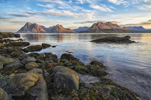 The mountains of the Strandir Coast near the town of Djupaik, with the sunset illuminating the awesome landscape The mountains of the Strandir Coast near the town of Djupaik, with the sunset illuminating the awesome landscape