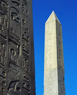 The Obelisk Of Hatshepsut With Detail Of The Obelisk Of Tuthmosis I In The Foreground The Obelisk Of Hatshepsut With Detail Of The Obelisk Of Tuthmosis I In The Foreground