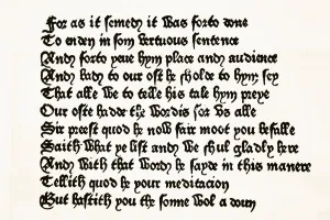 Page Of The Canterbury Tales Printed By William Caxton In 1476 Page Of The Canterbury Tales Printed By William Caxton In 1476