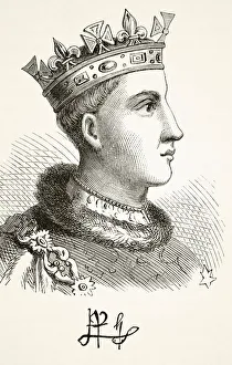 Portrait And Autograph Of King Henry V Of England 1387 To 1422 Portrait And Autograph Of King Henry V Of England 1387 To 1422