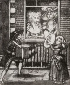 Two Prostitutes Look Out Of The Window Of An 18th Century English Brothel Two Prostitutes Look Out Of The Window Of An 18th Century English Brothel