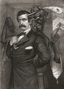 Satan Tempting Booth to the Murder of the President. From a print dated 1865 by an unidentified artist Satan Tempting Booth to the Murder of the President. From a print dated 1865 by an unidentified artist