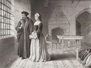 Sir Thomas More, 1477-1535, And His Daughter Margaret, Observing From His Prison Sir Thomas More, 1477-1535, And His Daughter Margaret, Observing From His Prison