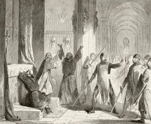 Sir William Wallace Protecting Monks From His Own Soldiers At Hexham Priory England Sir William Wallace Protecting Monks From His Own Soldiers At Hexham Priory England