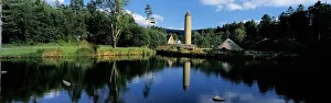 Tower Near A Lake, Round Tower, Ulster History Park, Omagh, County Tyrone, Northern Tower Near A Lake, Round Tower, Ulster History Park, Omagh, County Tyrone, Northern