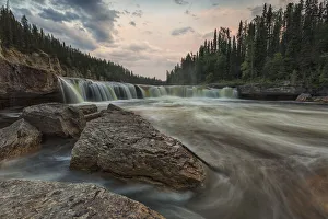 The Trout River Flows Over Sambaa Deh Falls In Sambaa Deh Territorial Park; Northwest Territories, Canada The Trout River Flows Over Sambaa Deh Falls In Sambaa Deh Territorial Park; Northwest Territories, Canada