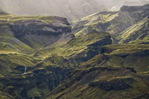 The Verdant Green Mountains Of Iceland's South Coast; Iceland The Verdant Green Mountains Of Iceland's South Coast; Iceland